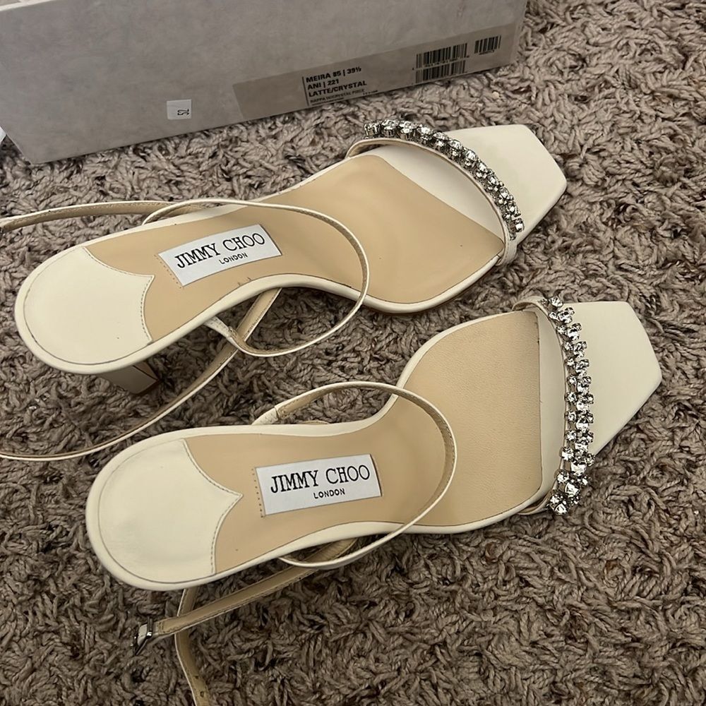 Jimmy Choo Meira 85 Embellished High Heel Sandals, Size 39.5 Nin - Picture 8 of 16